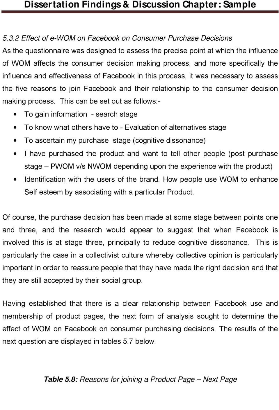 dissertartaion and discussion chapter sample