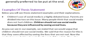 Example of Thesis Statement