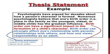 Thesis Statement Examples